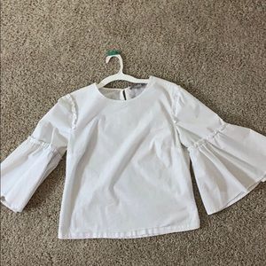White Bell Sleeve Top
